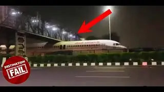 Air India Plane Stuck Under Bridge / Airplane Hits Bridge in India #planefail