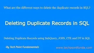 Deleting Duplicate Records in SQL | Different Ways to Delete Duplicate Records in SQL