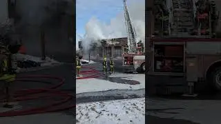 Commercial Property Fire on Bren in January of 2025 #structurefire #defensivestrategy #aerial