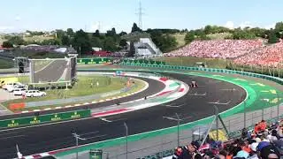 Lewis Hamilton chasing Max Verstappen for a win, Hungaroring 2019. Last corner traectory slow motion