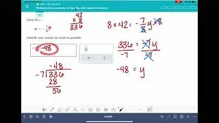 ALEKS: Multiplicative property of equality with signed fractions