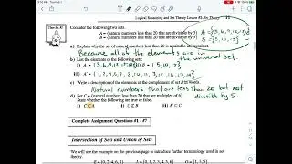 Logical Reasoning & Set Theory  L2 CE2