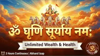 ॐ घृणि सूर्याय नमः | Om Ghrini Suryay Namah | Powerful Surya Mantra for Success | 3 Hours