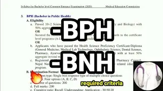 Your Eligibility and MECEE Syllabus for CEE exam | BPH and  BNS