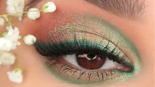 Green Glam eye makeup look