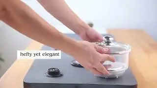 Elegant Black Stone Tea Tray Set with Glass Electric Kettle and Serving Pan