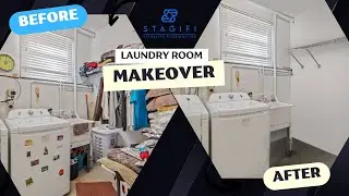 Laundry Room Makeover | Before & After Decluttering + Virtual Staging Ideas