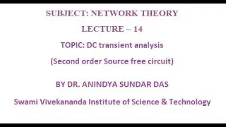 Lecture 14 Second order circuit analysis Source free
