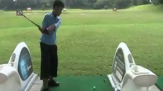 Jarod hitting Cobra S2 5W (18 deg) Back View