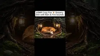 ASMR Cozy Fox 🦊 Dreamy Den with Rain & Fire Sounds