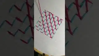 Hand embroidery work/3D Square Design. #handembroidery #shorts #tutorial #stitches #needlework