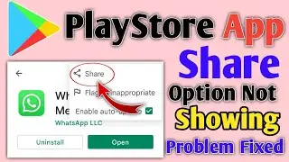 Playstore App Share Option Not Showing | Play store me app share nahi ho rahi he kaise sahi kare