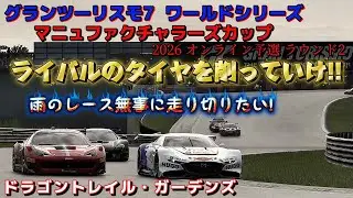 【GT7】公式戦       TCS無しのウエットレースに苦戦中💦       ドラゴントレイル・ガーデンズ