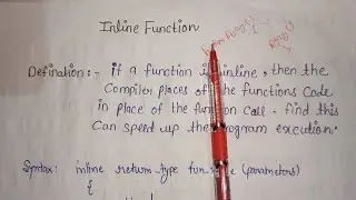 C++ Inline Function | Inline Function Code | Easy Explanation 