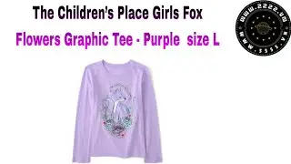The Children&rsquo;s Place Girls Fox Flowers Graphic Tee - Purple size L 