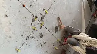 Tiles installation || flooring process adhesive tiles installation 