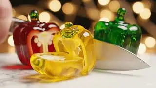 Satisfying Glass Fruit Cutting ASMR | Crystal Slice 🔪✨