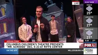Caleb Jingo with Mr. Scrooge Cast on Good Day Columbus
