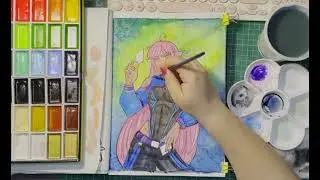 Watercolor Work Mizyki Swap Map. SpaceRabbitArt.