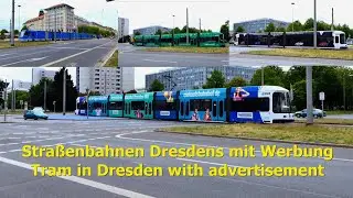 Mit Werbung beklebte Straßenbahnen in Dresden 2020 - Trams covered with advertising in Dresden 2020