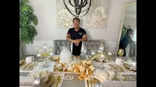New| GLAM FALL 2021 GOLD & WHITE TABLESCAPE| Decorate With Me|HomeGoods