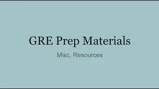 GRE Prep Materials: Vocabulary, Online Resources, and Tutoring (3/3)