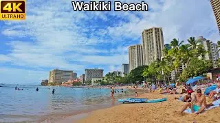 [4K] Waikiki Beach Walk &ndash; Honolulu, Hawaii | Relaxing Walking Tour 🌴🌊