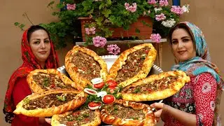 Village-Style Pide: The Ultimate Turkish Pizza Recipe | Village life | Iran Nomadic life