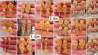 Light Weight Gold Earrings For Daily Wear/With Price | Gold Earrings Designs |Gold Stud Earrings #53