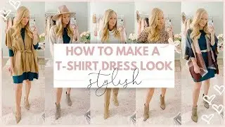 HOW TO MAKE A T SHIRT DRESS LOOK CUTE |  FALL OUTFIT IDEAS 2019 | Amanda John