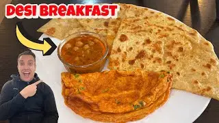Proper DESI Breakfast Review! Paratha, Channa & Halwa!!