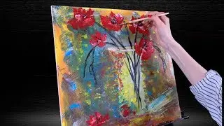 Abstract painting Flower Rhapsody. Abstract flowers. Easy abstract painting flowers