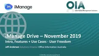 iManage Drive 10.2 Intro + Demo - November 2019