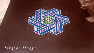 Traditional rangoli flower muggulu design with 7X4 dots | Pandaga muggulu | Sravana masam muggulu