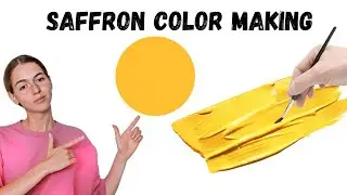 Saffron Color Mixing | What colors make saffron | Saffron Color Making | Acrylic Color Mixing