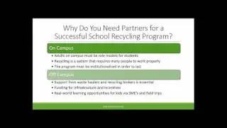 Go Green Initiative School Recycling Webinar with Jill Buck