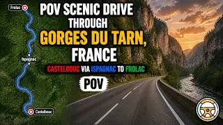 Scenic Drive - Castelbouc via Ispagnac to Frolac - Gorges du Tarn, France