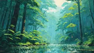 Urban Oasis: Heavy Rain & Distant City Sounds (Jungle Park Ambience for Tinnitus Relief)