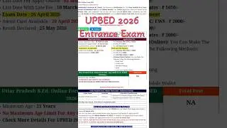 UP B.Ed Entrance Exam 2026 🔔 | Apply Date, Eligibility & Syllabus Update
