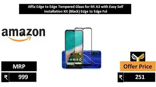 Affix Edge to Edge Tempered Glass for Mi A3 with Easy Self Installation Kit Black Edge to Edge Ful