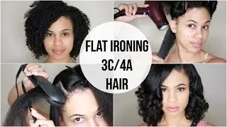 Curly to Straight | Flat Ironing My Natural Hair (3C/4A)