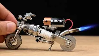 Genius DIY Mini Motorcycle Made From Spark Plug