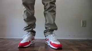 Nike Air Max 1 Lunar OG Sport Red On Feet