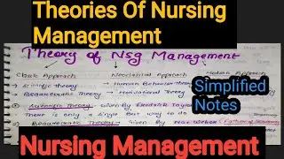 Notes Of Theory in Nursing Management in Hindi /Bsc Nursing/Gnm