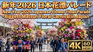 New Year 2026 Japanese Flower Float Parade &bull; Biggest Matsuri Floral Carnival in Japan | 4K HDR 60FPS