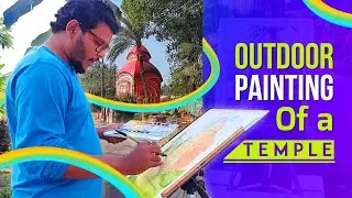 How to Paint in Plein Air || Plein air Watercolour Painting | Ancient Temple Watercolour Painting