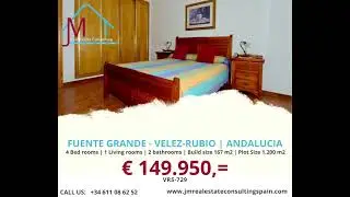 JM Real Estate Consulting Spain offers for sale Villa at Fuente Grande (Velez-Rubio) Andalucia Spain