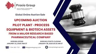Complete Pilot Plant & Biotech Equipment Auction Sale - January 29