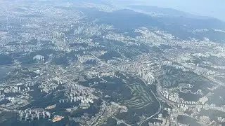 Approach and Landing at Seoul Gimpo International Airport from Jeju (CJU) to Seoul (GMP) flight