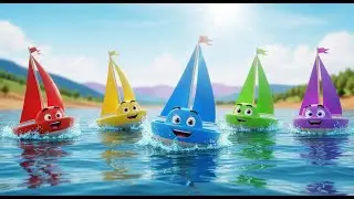 Five Little Sailboats Float Float Float | Boat Song & Counting for Kids